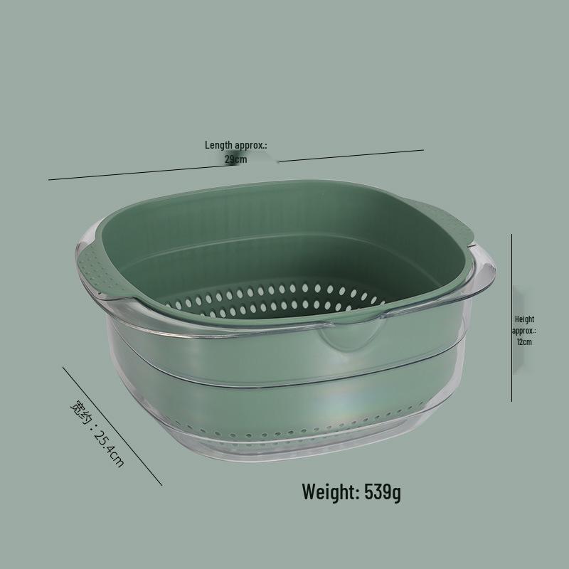 Transparent PET Plastic Multi-purpose Draining Basket - Drop-Resistant, Dustproof, Ideal for Vegetables & Fruits