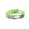 Atoztide Personalized Engrave Name Date Bracelet Stainless Steel For \Women Kids Adjustable Color Luminous Silicone Jewelry Gift