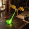 Unique Gift for Fantasy Fans 3D Printed Fire-Breathing Dragon Shelf Decor, Flying Nook Bookshelf Light, Black Design Home Decor Lovers with