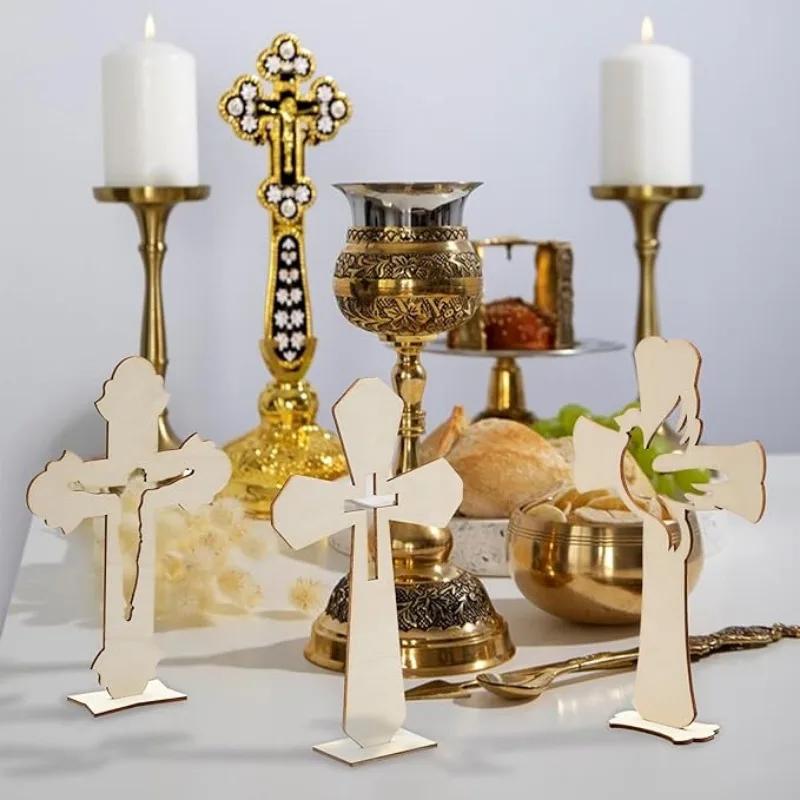 24 Pieces Wooden Crosses Catholic Wood Crosses for Crafts.