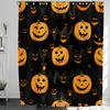 Horrific Shower Curtains Halloween 3D Print Fabric Pastel Waterproof Bathroom Curtain Pumpkin Bat Print Home Decor with Hooks