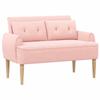 Two Seater with Button Tufting Pink 117 X 67 X 77 Cm Boucle