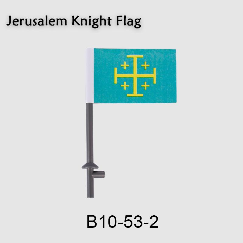 Medieval Military Flag Series War Castle Knight Soldier Warrior Accessories Building Blocks Ancient Holy Rome Bricks Toys Gifts