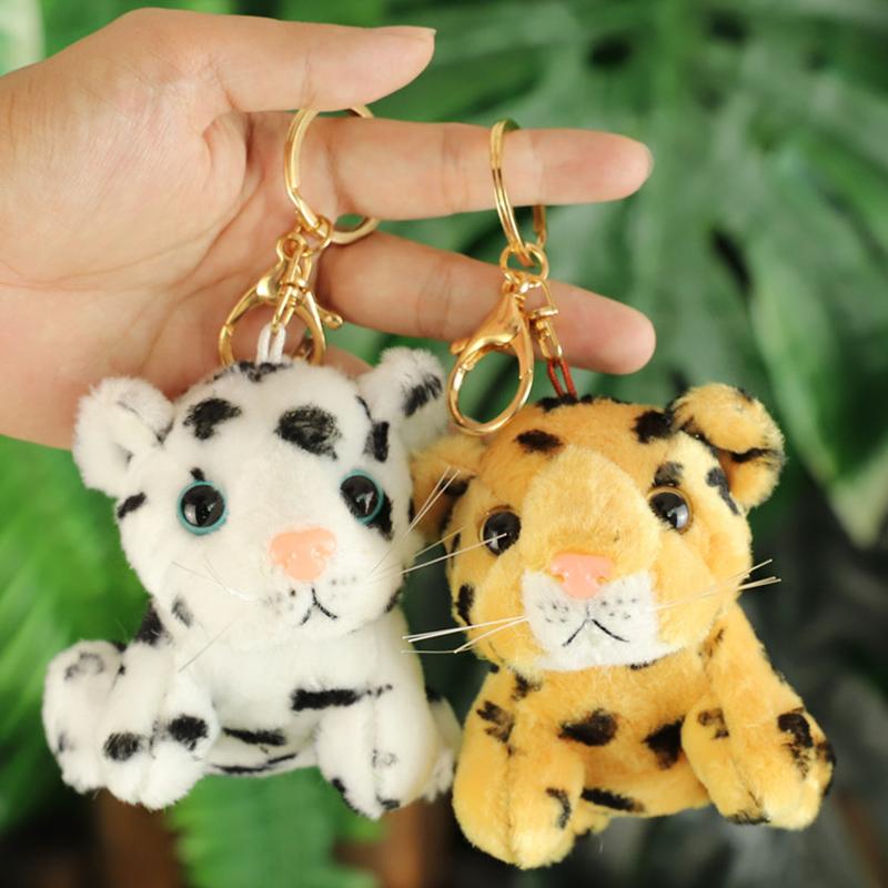 10Cm Real Life Cute Tiger Leopard Plush Pendant Toys Animal Doll Key Chains