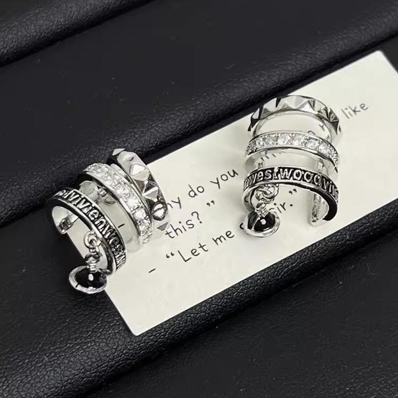 Fashionable Punk Non Piercing Layered Zircon Star Earrings For Men And Women Hip Hop Style Exquisite Creative Jewelry Gifts