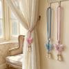 2PCS Creative Pearl Curtain Buckle Artificial Pearl Curtain Rope Curtain Binding  Home Decor
