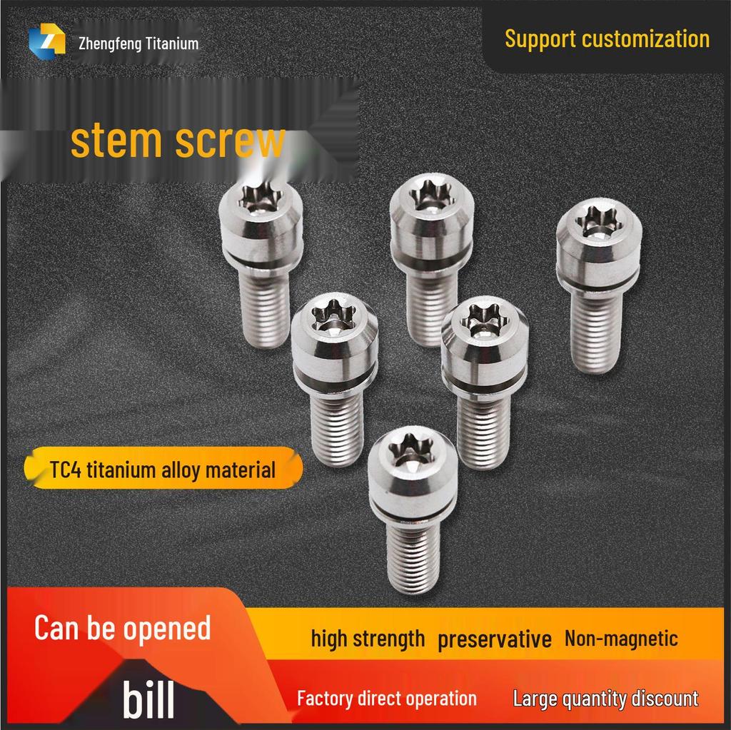 Titanium Alloy M6 Torx Stem Bolt with Washer for Mountain/Road Bike