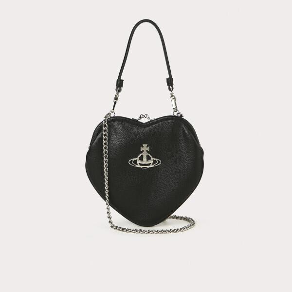 Vivienne Westwood Direct Import Vegan Bell Heart Frame Pulse Bag Black