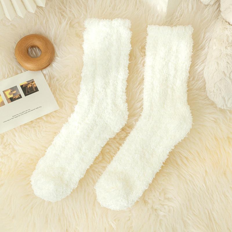 Girls' Autumn and Winter Long Socks Cute and Funny Socks Floor Socks Home Furry Coral Velvet Socks Winter Warm Socks