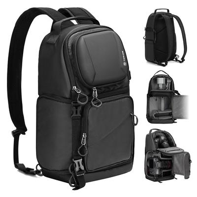 Shockproof Camera Bag Sling 9L 2 Compartments Adjustable Divider Wide Opening Design Top Side Access Water Repellent Suitable for DSLR TRS [TARION] -