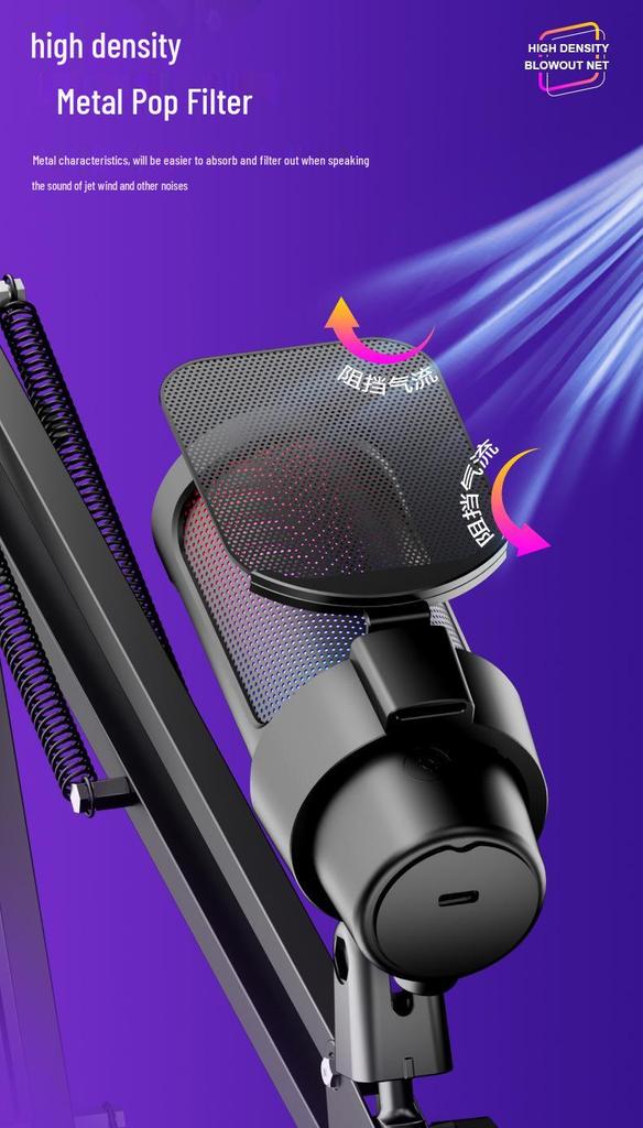 RGB USB Condenser Mic for Gaming, Streaming, and Singing
