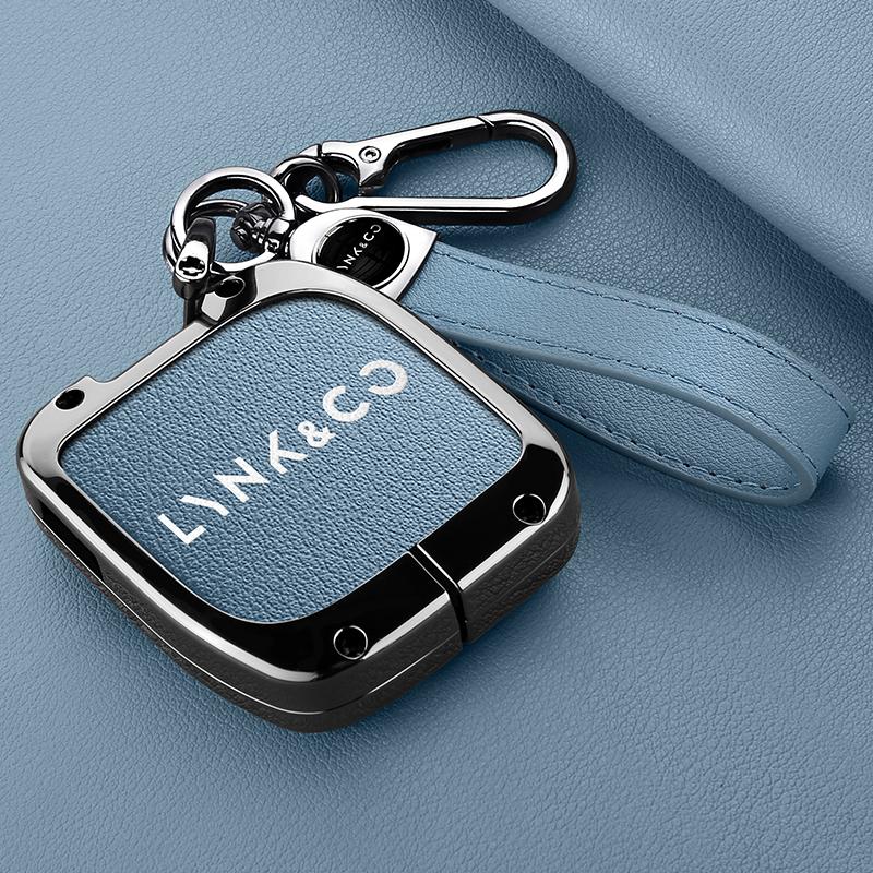 Zinc Alloy Leather Car Smart Key Fob Case Lynk & Co Lynk &Co 08 - Key Fob Housing Car Key Case Accessories