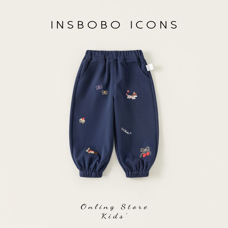 Insbobo Girls  Pants 2026 Spring New Children s Clothing Kids  Sports Pants Baby Casual Pants Stylish Long Pants Tibetan youth 80