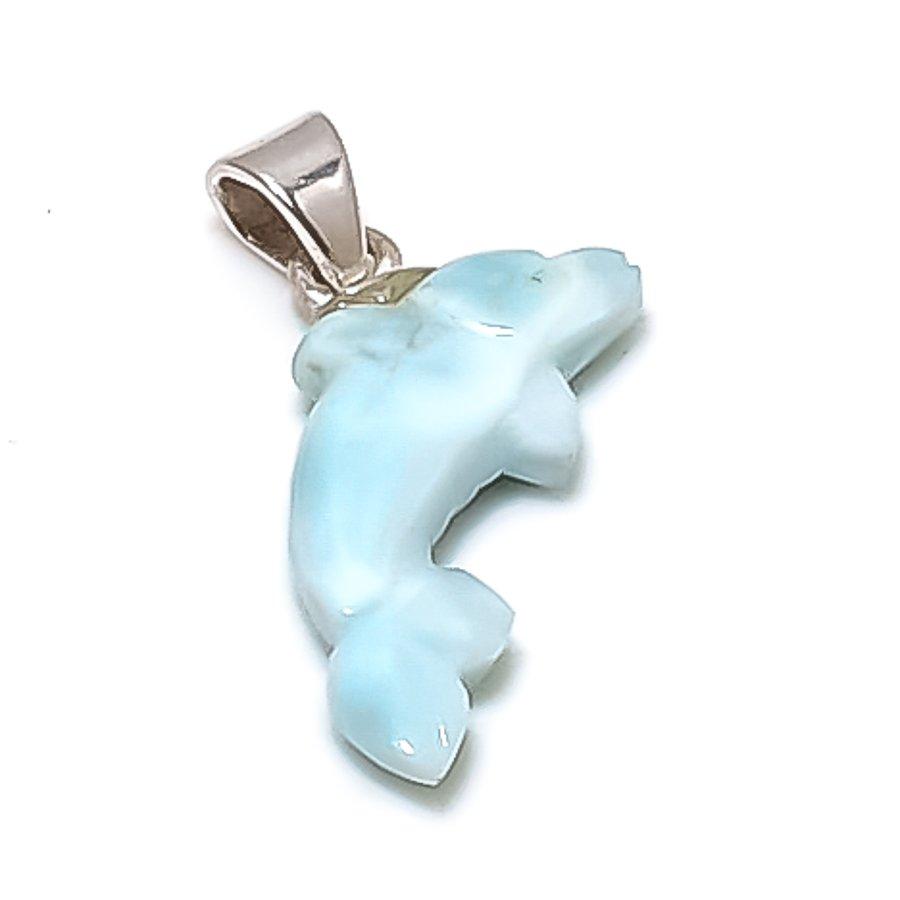 

Natural Larimar Gemstone Handmade 925 Sterling Silver Jewelry Pendant 0.71 s3s36