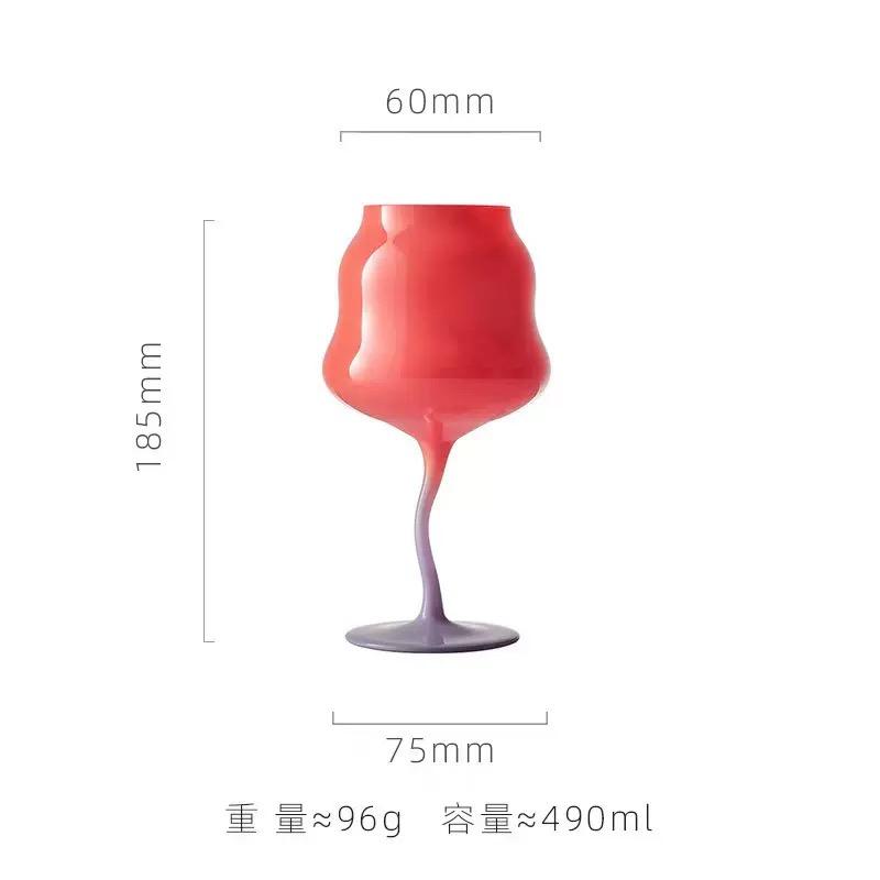 Hand Blown Creative Macaron Colored Twisted Cup Glassware Goblet Wine Glasses Goblet Red Wine Glass Cups for Home Party Use