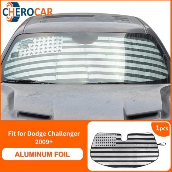 Windshield Sun Shade Heat Protect Cover For Dodge Challenger 09+ US Flag Pattern