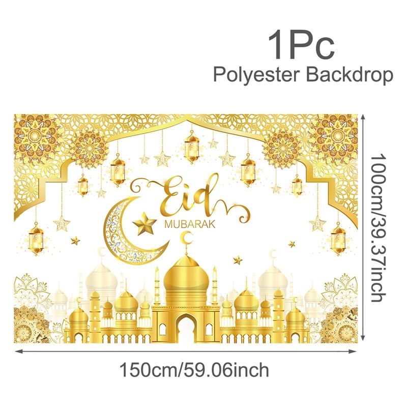 Eid Mubarak Background Ramadan Kareem Backdrop Islamic Muslim Party Supplies Eid Al-fitr Gifts Ramadan Decoration For Home 2026