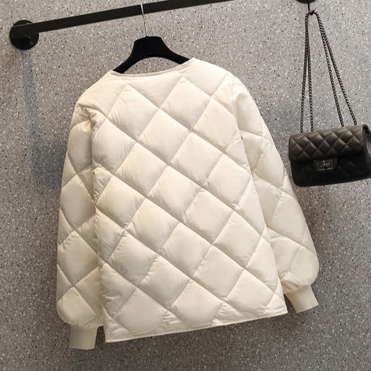 Autumn Winter Single Breasted Coat Women Fashion Solid Warm Quilted Jacket Long Sleeve O Neck Coats Lady Casual Outfit Wear