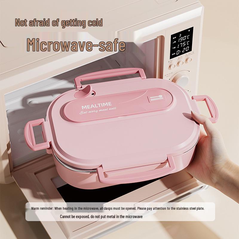 Microwaveable 316 Stainless Steel Insulated Bento Lunch Box for School Girls & Office Workers