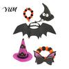 Creative Pet Holiday Attire Halloween Cat Costume, Bat Wings, Funny Witch Hat, Felt Apparel for Parties Festive Cats Small Dogs, Parties, Cosplay