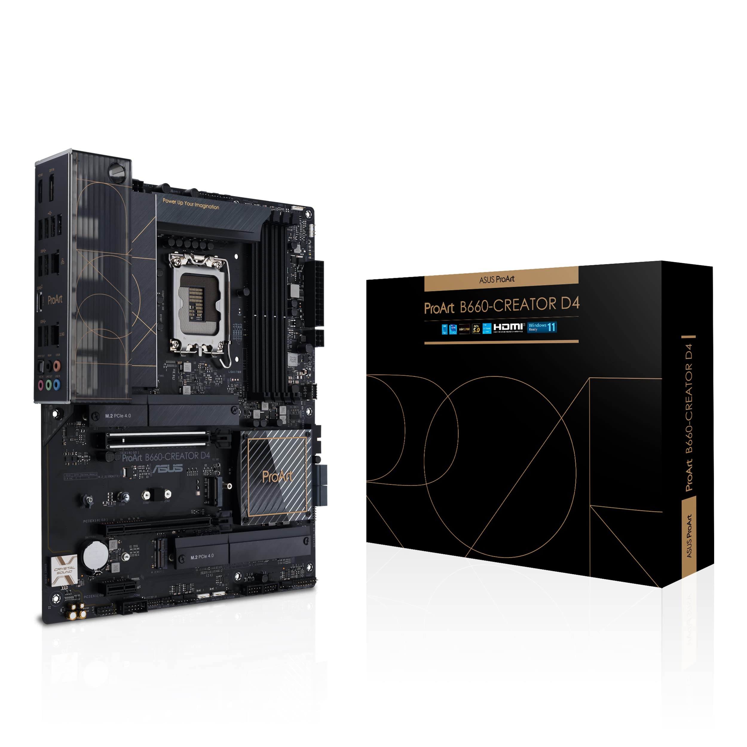 

ASUS PROART D4 Intel LGA 1700 ATX Motherboard PCIe DDR4 Gb Ethernet 1GB PCIe 3 Slots DP B660-CREATOR 5.0 2.5 4.0 M.2 USB-C