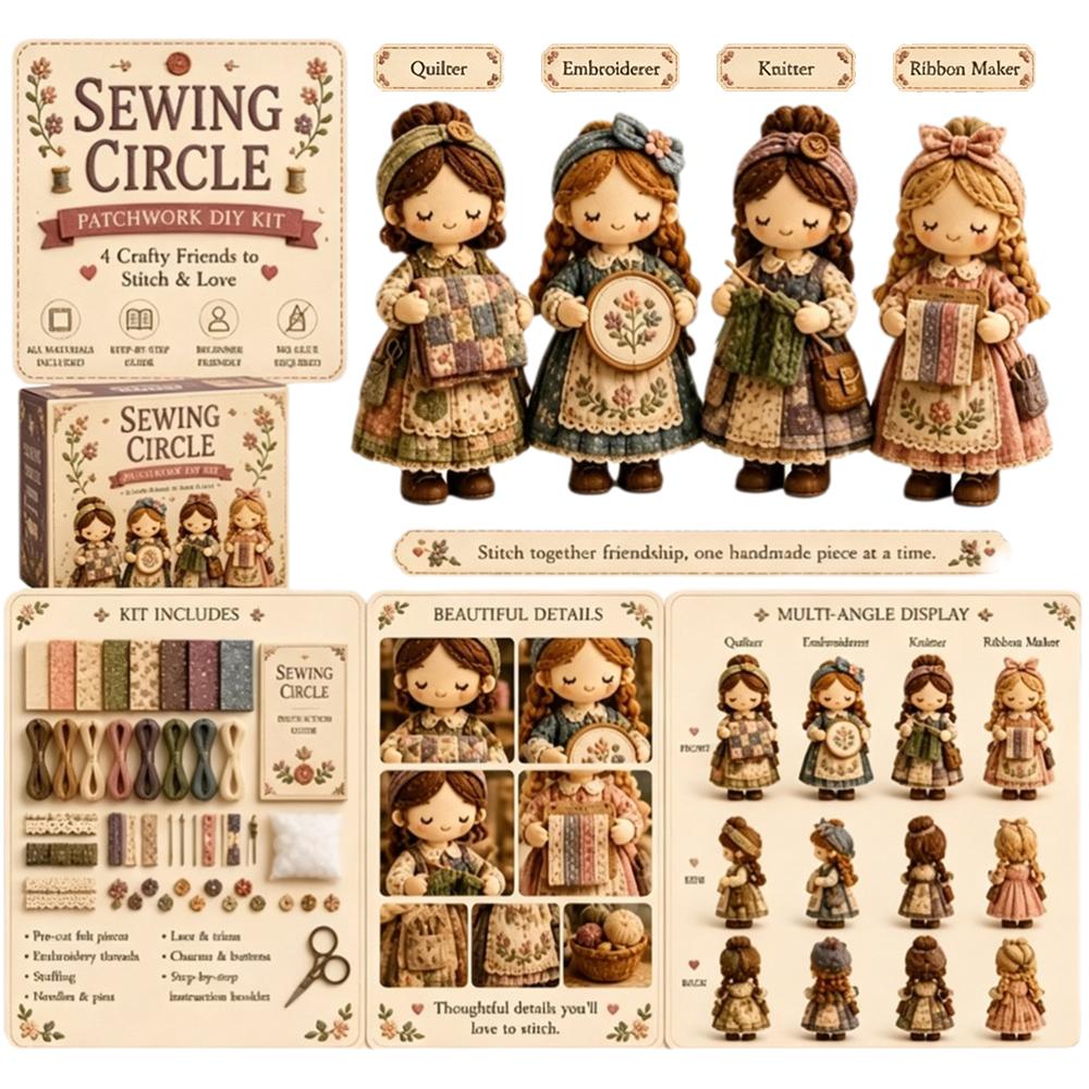 Telas Florales Niña Pequeña Patchwork Juguete Creativo Hecho a Mano Decoración Paquete de Materiales Kit de Costura DIY Kit de Figuritas Patchwork