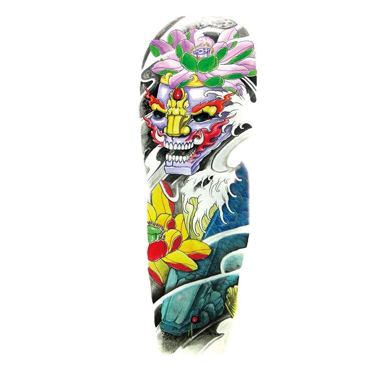 Flower Arm Tattoo Sticker Waterproof Men And Women Sticker Full Arm Waterproof Tattoo Sticker Ukiyo-E Painting Geisha Simulation Big Picture Sticker