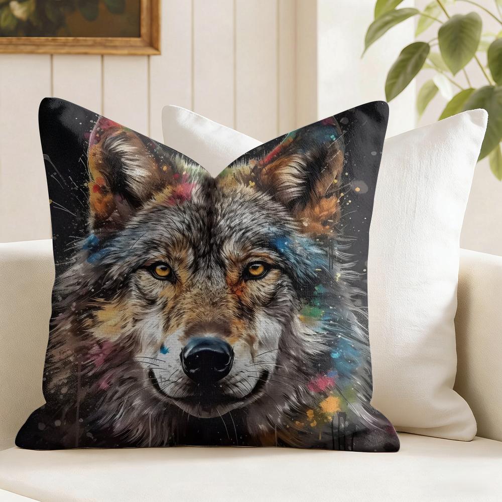 Lion Tiger Animal Cushion Cover Summer Linen Pillow Case Organic Fabric Cushion Cover DoubleSided Print Sofa Home Decor