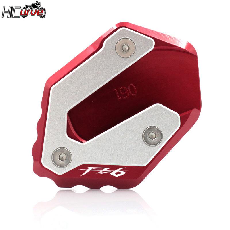 For YAMAHA FZ6 FAZER FZ6R FZ6-S2 2004-2009 Motorcycle CNC Kickstand Foot Side Stand Extension Pad Support Plate Enlarge FZ6 Red