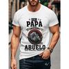 European Sizes Men'S Pattern Heat Transfer Print T-Shirt | Casual Outdoor Sports Easy Top, Summer Short Sleeve, Fashionable Daily Outing