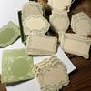 30pcs/box Vintage Embossed Note Cards with Floral & Geometric Designs - Textured Green Paper for Journaling, Scrapbooking