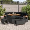 vidaXL 8-Piece Garden Sofa with Cushions Black Polyrattan Acacia, 3-Piece Garden Dining Set vidaXL363164