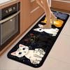 Playful Colorful Cartoon Cat Kitchen Mat Non‑Slip Runner for Kids Room Living Room
