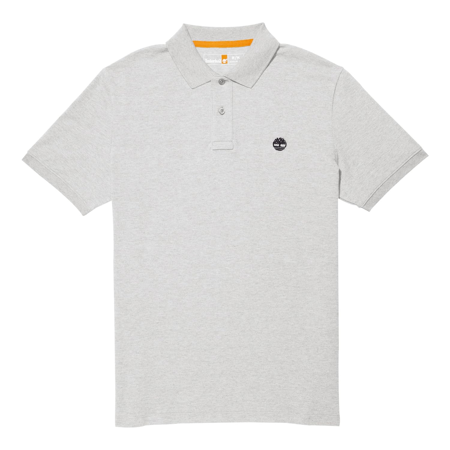 

Мужская футболка-поло с коротким рукавом и логотипом на груди Timberland, средне-серый меланж, TB0A24H20521