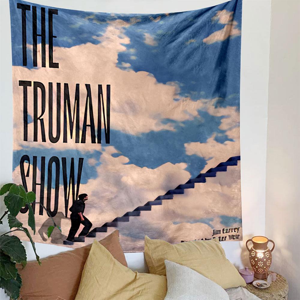 The Truman Show Movie Poster Tapestry Wall Hanging, Jim Carrey Classic Film Art, Cinematic Wall Decor for Bedroom Living Room Dorm