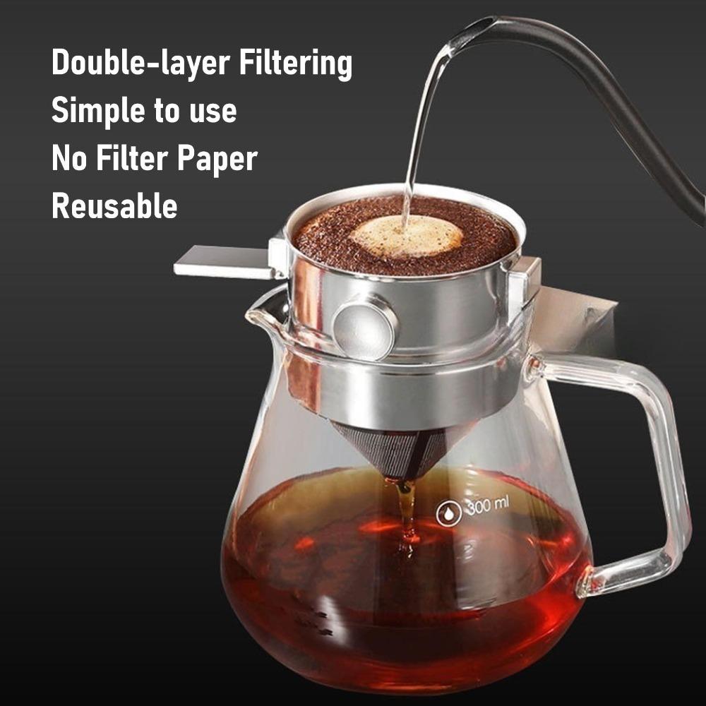 Collapsible Reusable Coffee Filter Portable Design Stainless Steel Coffee Filter  For Camping