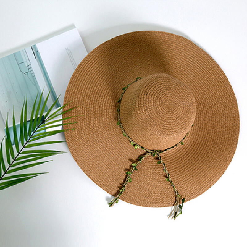 [THE LAURA] Wide-brimmed straw hat - Governor Leaf Large-brimmed straw hat H002 Beige
