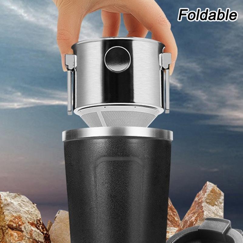 1 Set 304 Stainless Steel Hanging Ear Coffee Filter Cup Portable Hand Flush Filter Paper-free Funnel Coffee Utensils Cafe Tools