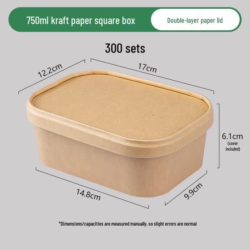 Disposable Kraft Paper Rectangular Meal Box