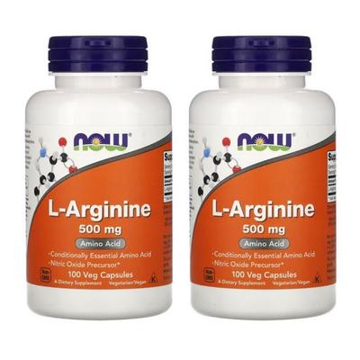 Now Foods L-Arginine 500mg capsules, 100 comprimés, 2 unités
