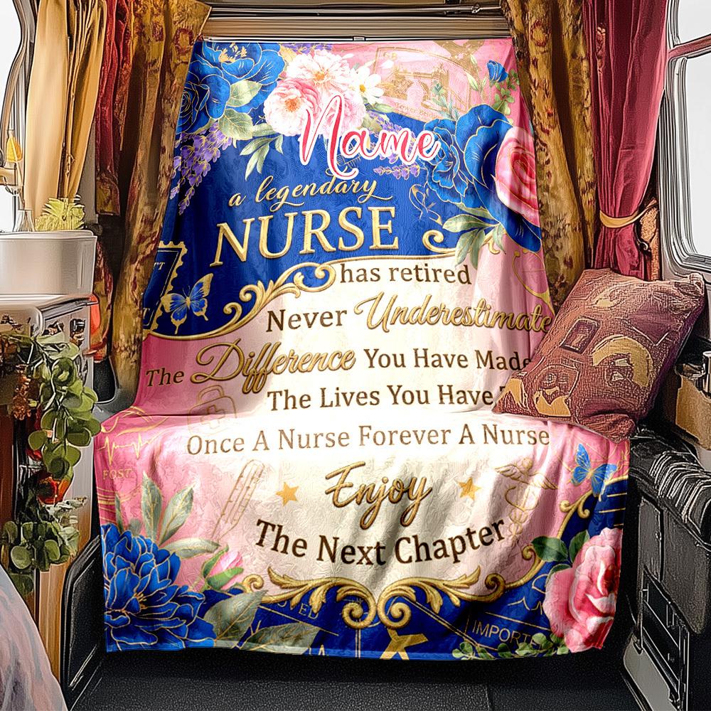 Nurse'S Legacy Blanket Personalized Name Soft Comfortable Stylish Blanket Car Blanket Perfect For Travel Camping Outdoor Home Suitable For All Seasons