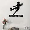 Customizable Soccer Player Wrought Iron Wall Art Modern Home Decor Sports Gift