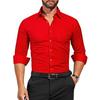 Men's Long-sleeved White Shirt: Breathable, Stretchy, Crease-resistant, Plain-coloured Business Shirt