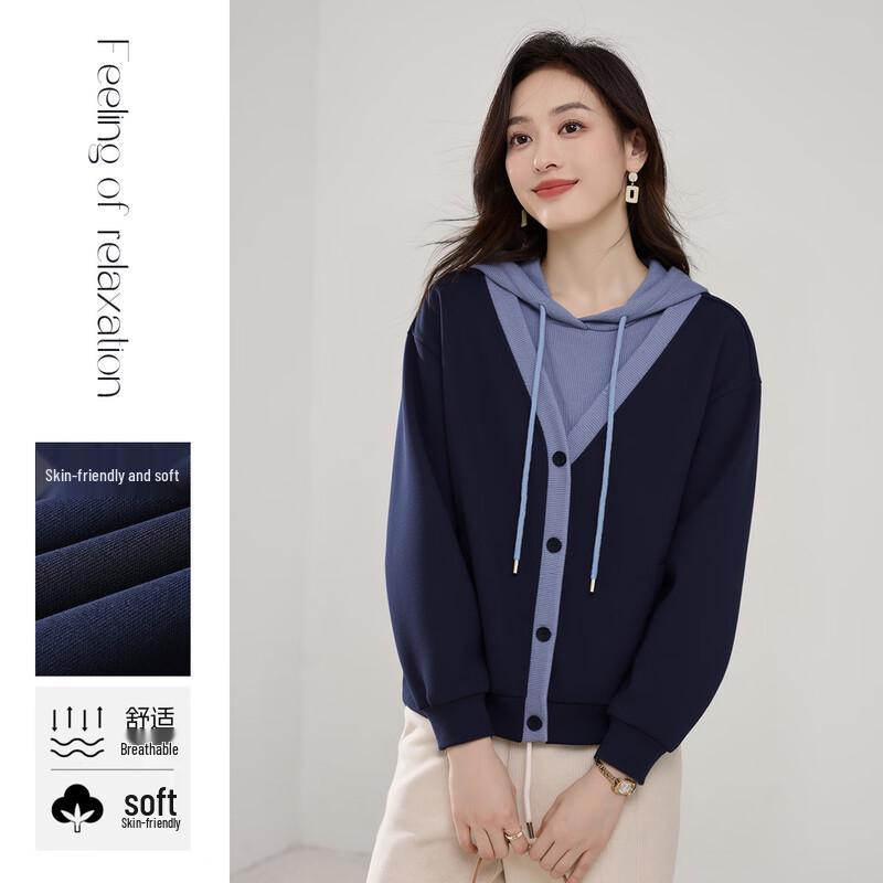 Women's Layered Look Spliced Sweatshirt