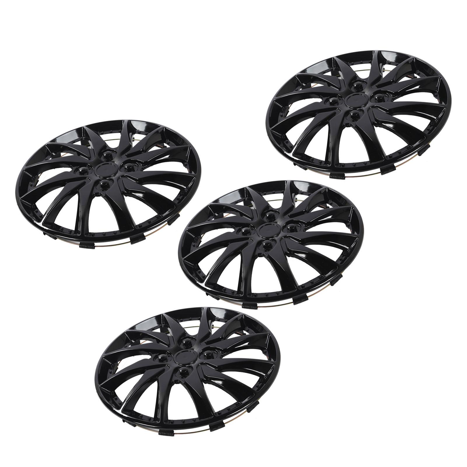 4 stuks 14 inch Wielnaafdop Krasbestendig Universele Velgkap voor Auto's Vrachtwagens Bestelwagens Zwart