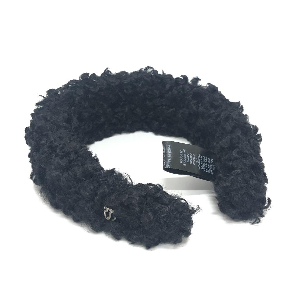 Sergio Rossi SR MUPPET Headband Band Headband Katyusha Faux Fur Black