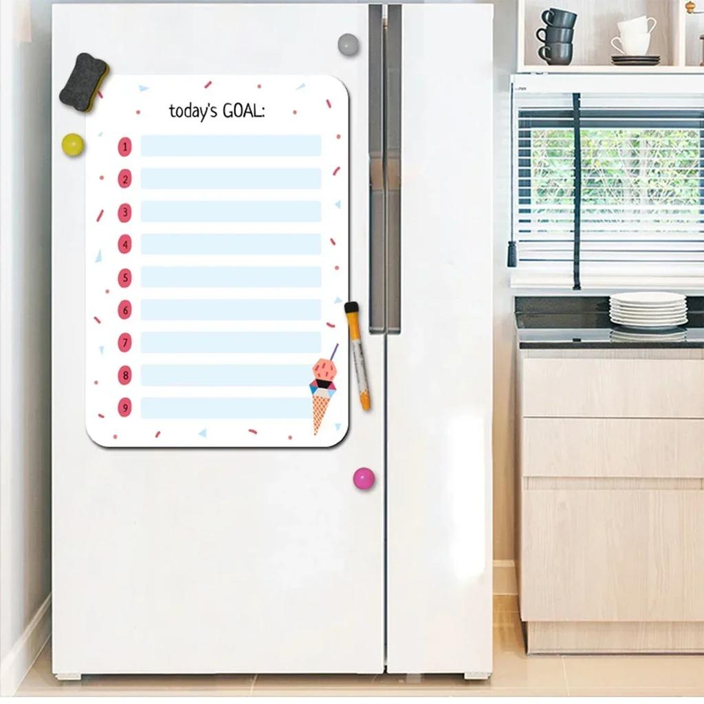 Magnetic Dry Erase Board Fridge Markers White Board Sheet Kitchen Erasable Flexible Refrigerator Magnet Grocery Planner List