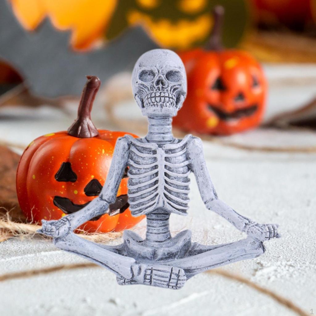 Halloween Skull Statue Home Decor Portable Birthday Gifts Stylish Yoga Sculpture Multipurpose