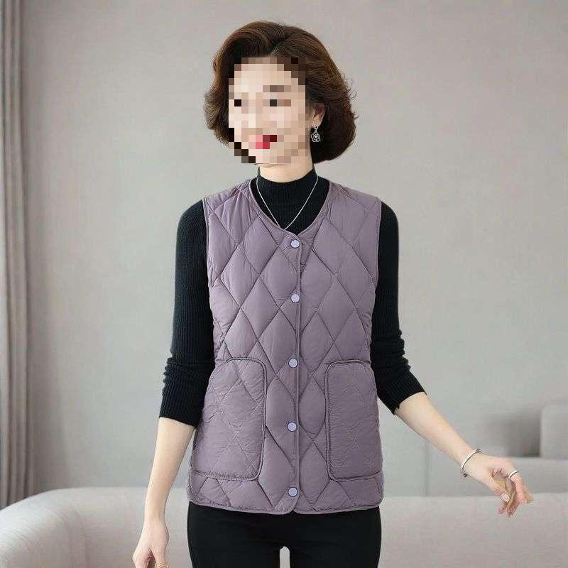 Stylish Plus Size Sleeveless Cardigan—Warm & Lightweight for Middle-Aged & Elderly, Fall/Winter Wear