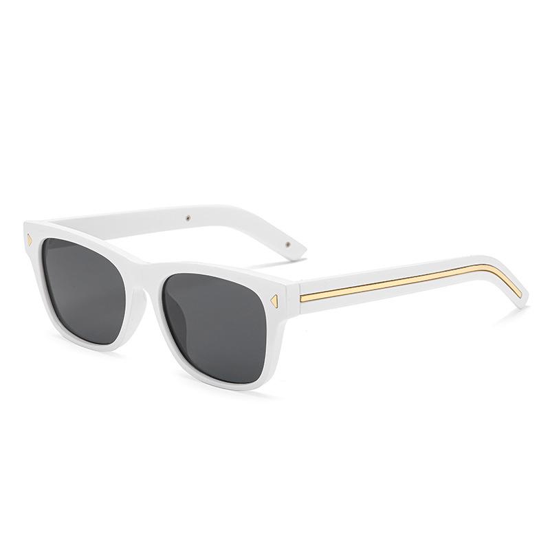 New luxury fashion square hip-hop men's sunglasses Pu family vacation photo cool women's sunglasses
